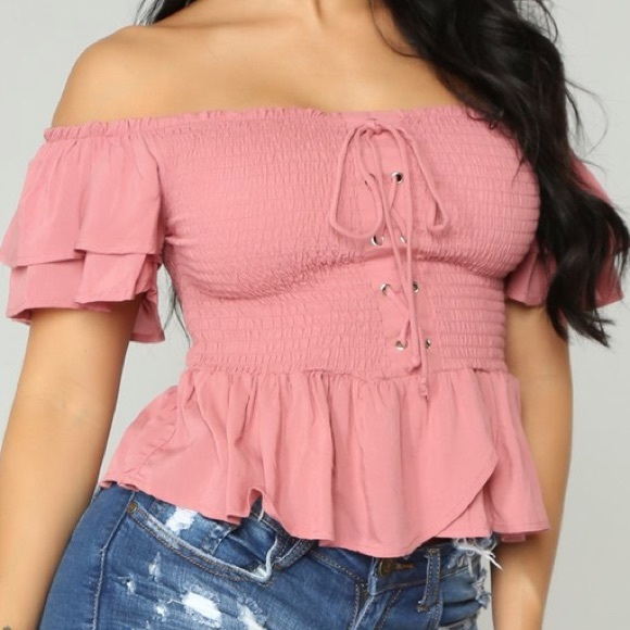 Off the Shoulder Ruched Top - Picture 4 of 4